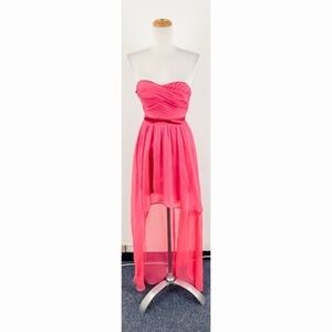 CINDERELLA Strapless Pink High Low Dress Small